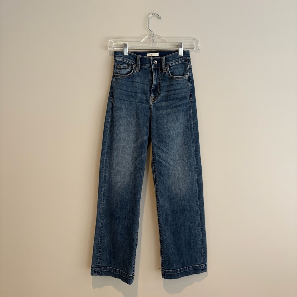 Splendid Dark Blue High Rise wide Leg Denim Jeans